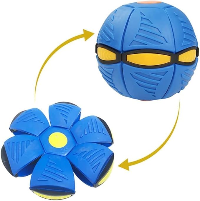 Transforming Flying Saucer Ball with 3-Side LED Lights – 16 cm