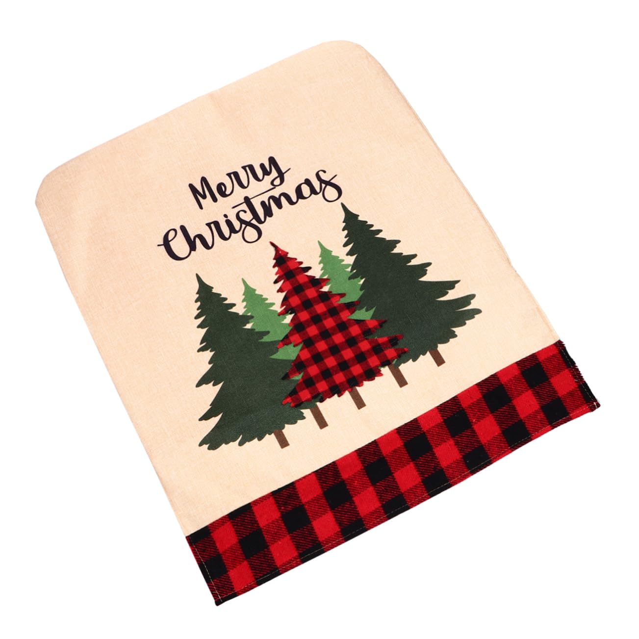 Buffalo Plaid Christmas Tree Dinner Chair Cover Decor