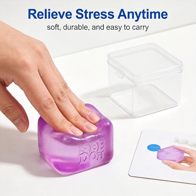 NeeDoh Nice Cube Purple Super Solid Squish Stress Relief Fidget Toy