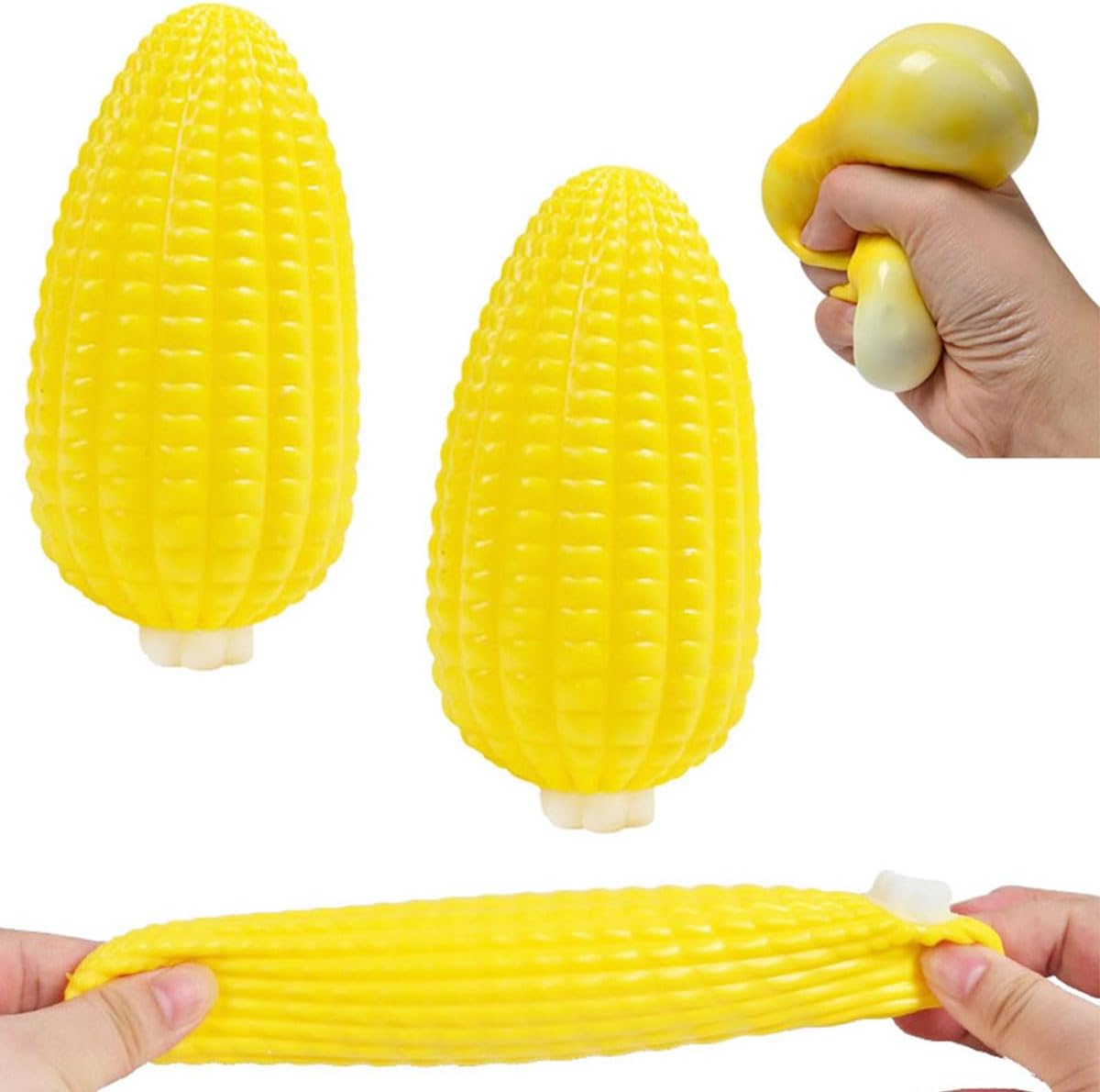 2-Pack Corn-Shaped Squeeze Toys, Soft Stretchy Sensory Fidget Set – 11 cm