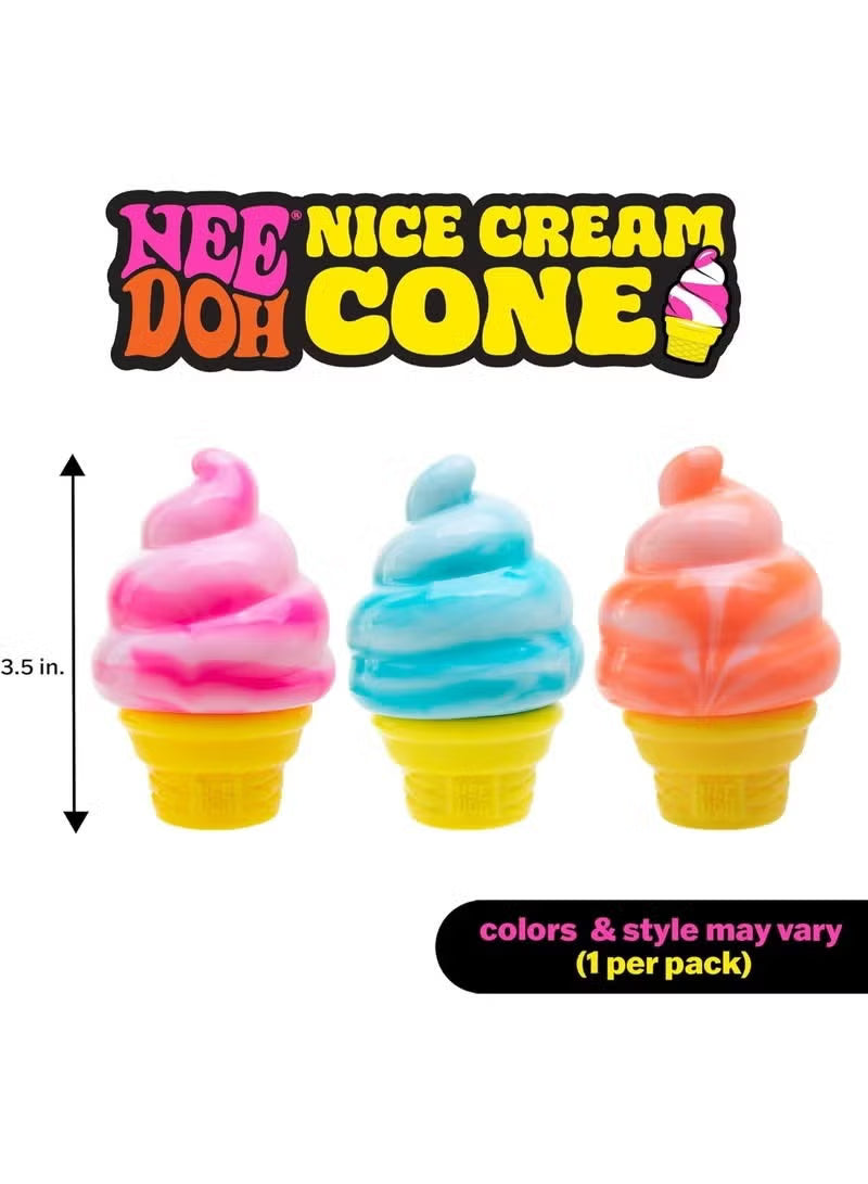 NeeDoh Nice Cream Cone Orange Squishy Stress Toy – Soft Sensory Fidget Toy