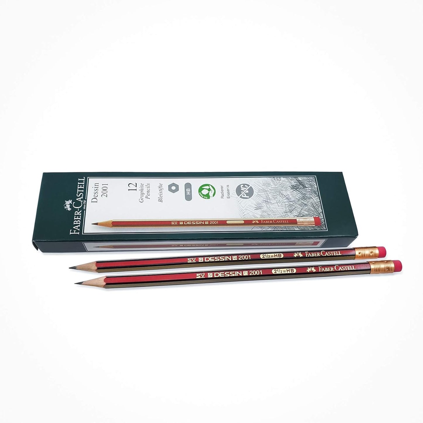 Faber-Castell Dessin 2001 HB Graphite Pencils Pack of 12 – Premium Drawing & Writing Pencils