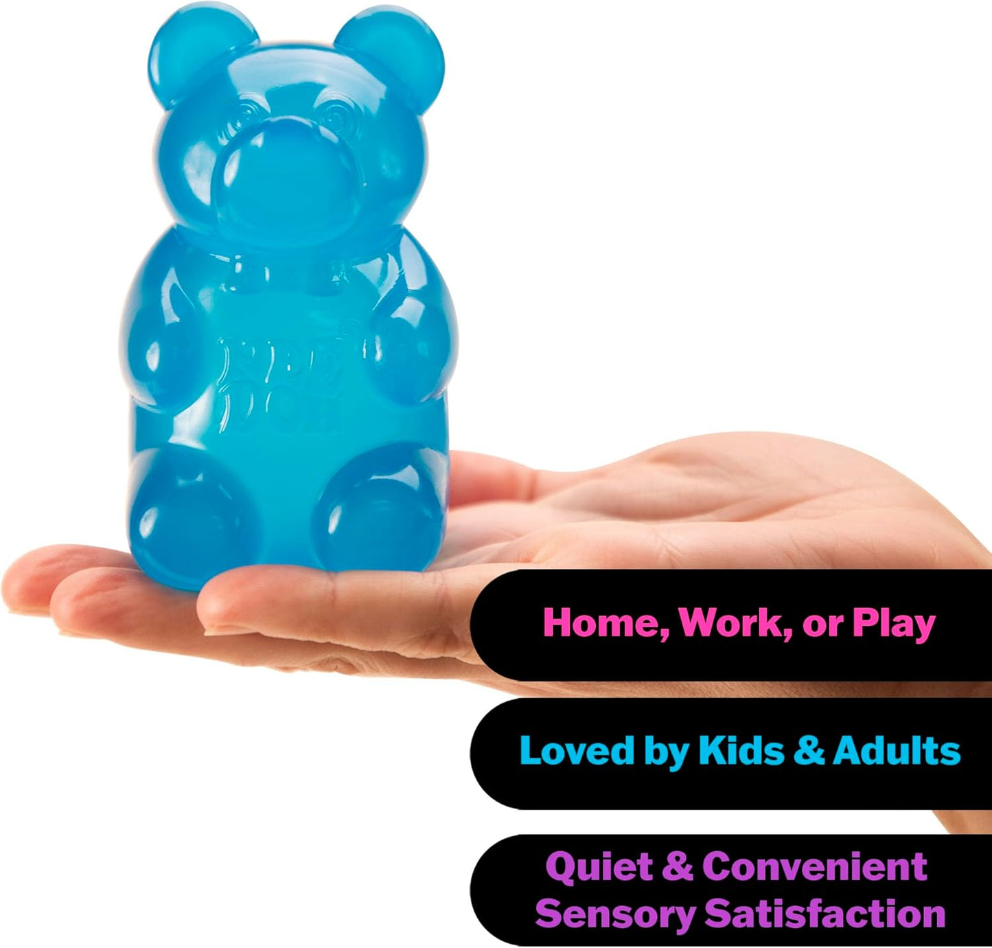 NeeDoh Gummy Bear Blue Super Solid Squish Stress Relief Sensory Fidget Toy