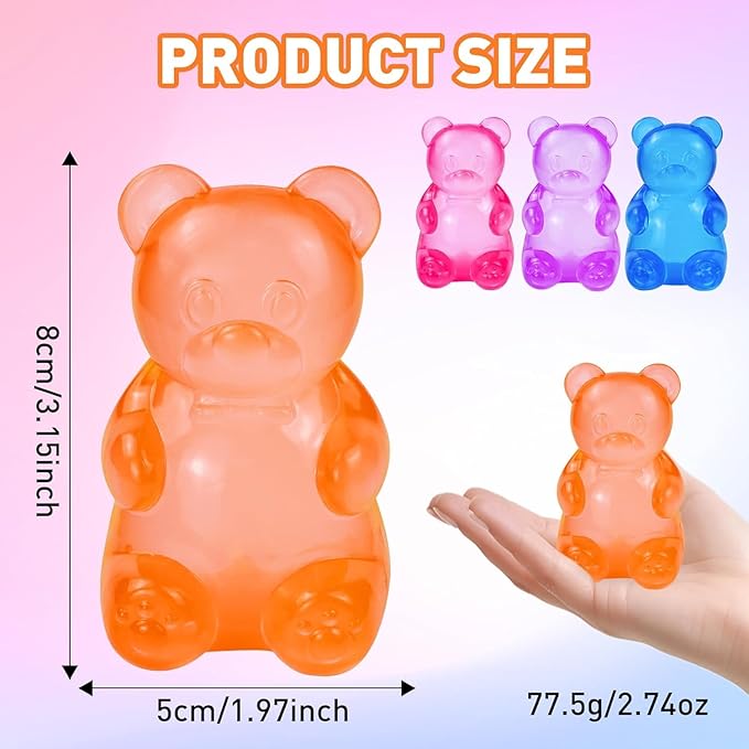 NeeDoh Gummy Bear Yellow Super Solid Squish Stress Relief Sensory Toy