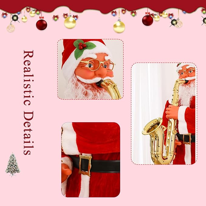 Animated Saxophone Santa – Dancing & Musical Christmas Display