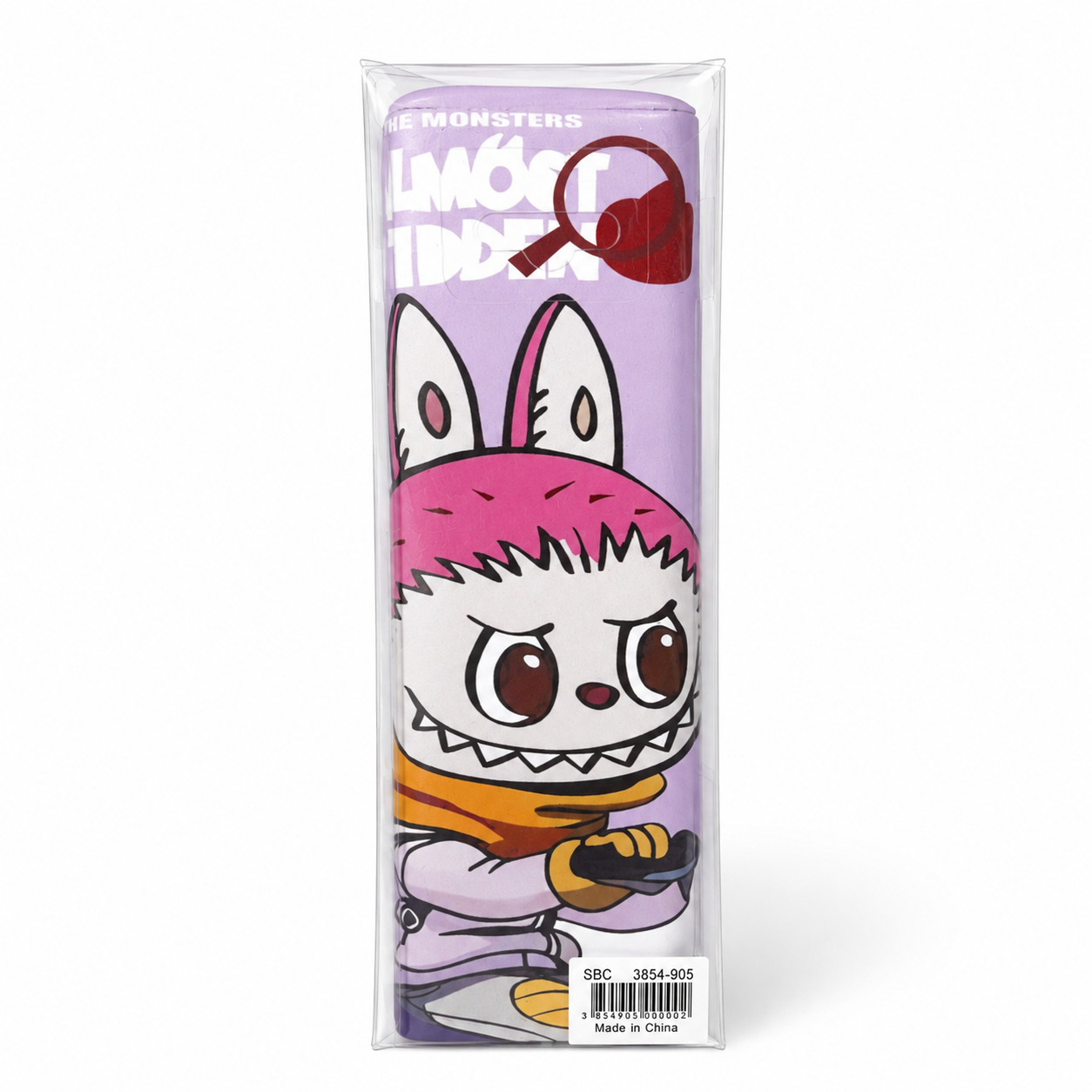 Kids Cartoon Monster Pencil Case – Purple Zipper Stationery Pouch with Character Design