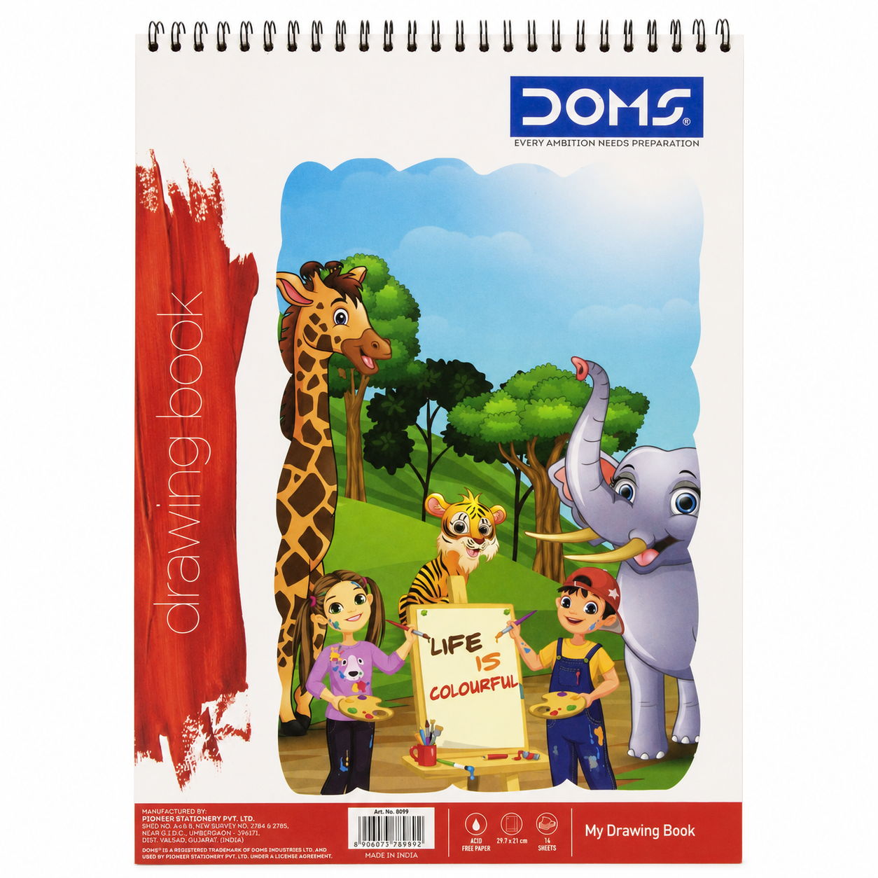 DOMS A4 Drawing Book – 14 Sheets, Acid-Free Paper for Kids & Students