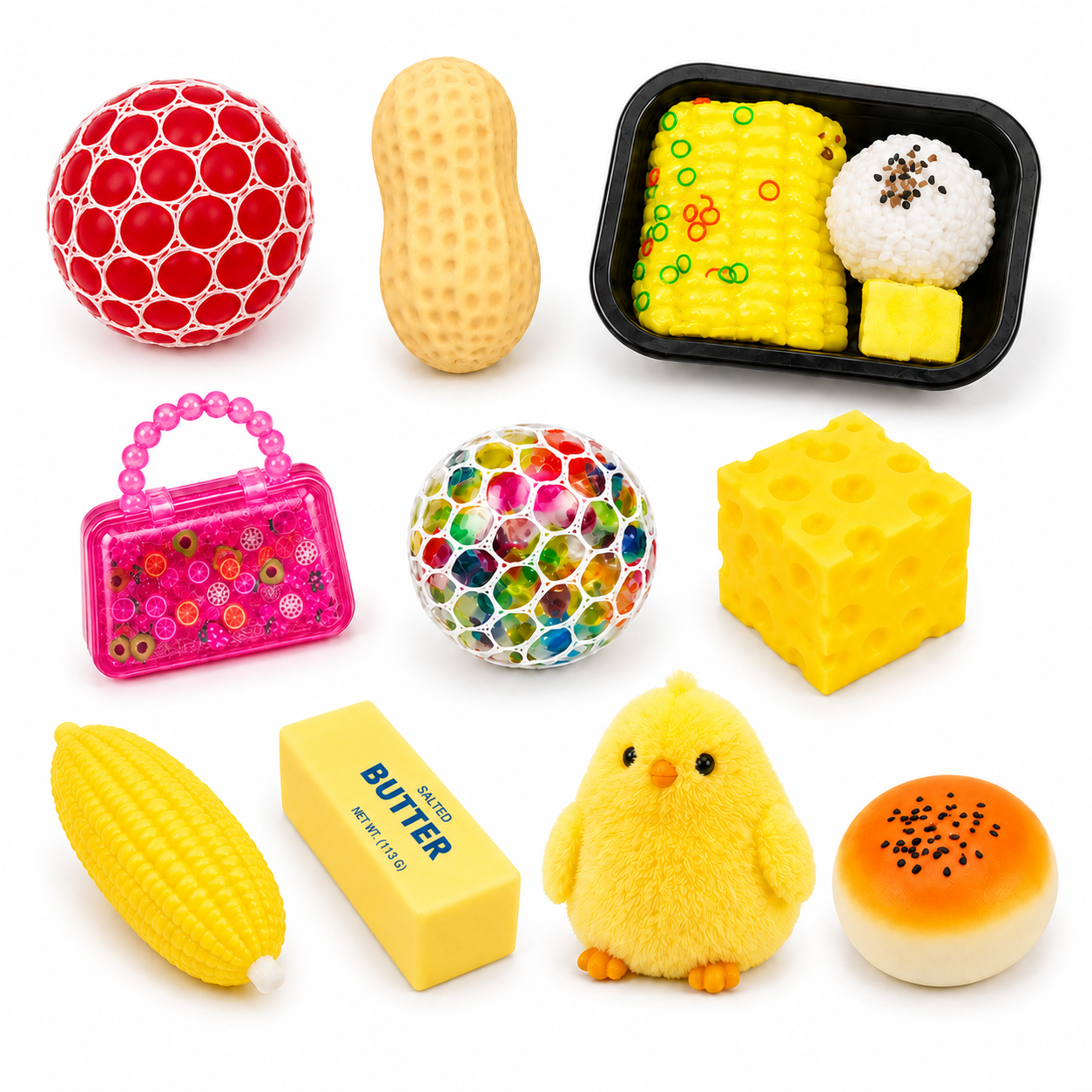 10-Piece Squishy Sensory Toy Set – Mixed Stress Relief & Fidget Toys