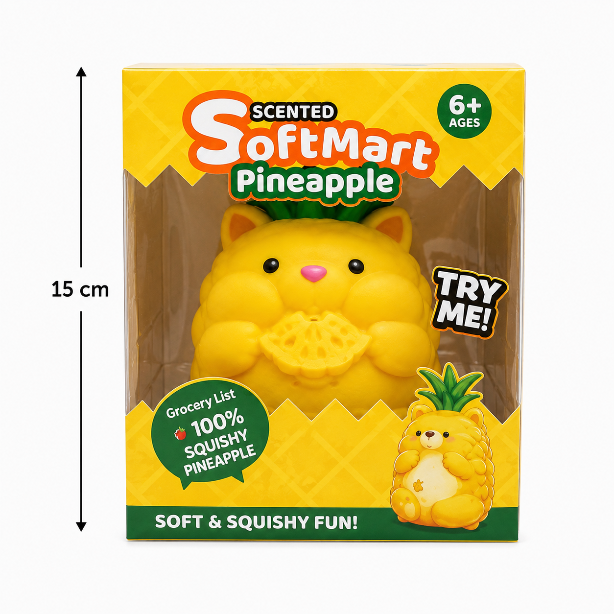 Pineapple Scented Soft Squishy Sensory Toy – Cute Character, 15 cm