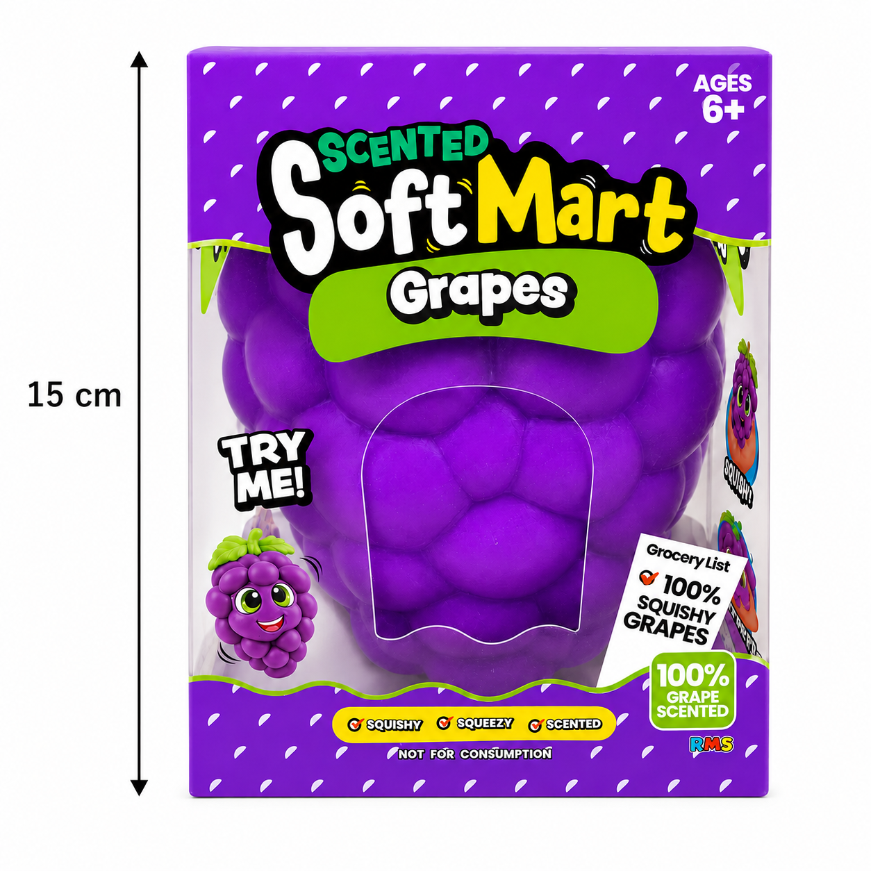 Grape Scented Soft Squishy Sensory Toy – Giant Grape Design, 15 cm