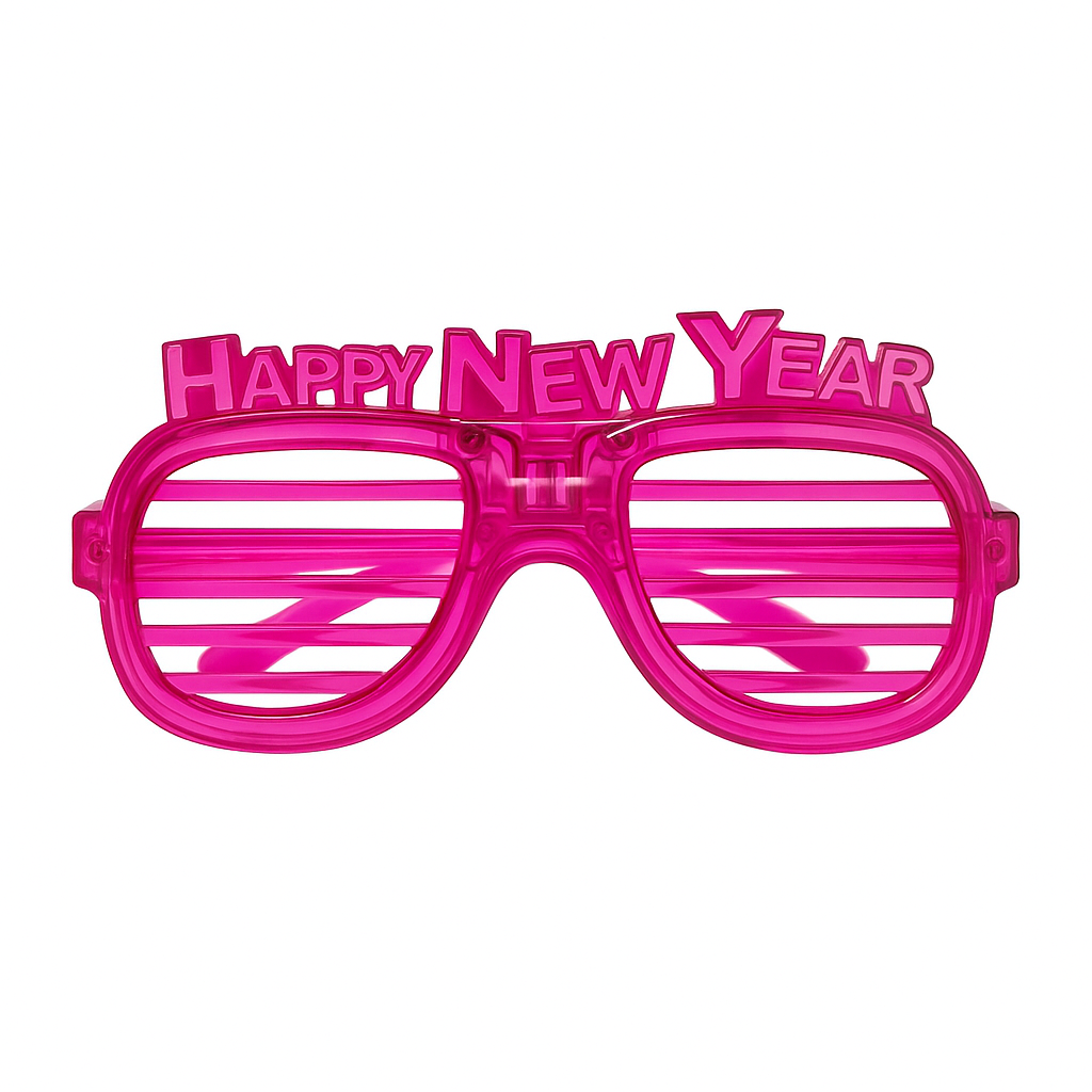 Happy New Year LED Slotted Party Glasses – Rose Pink