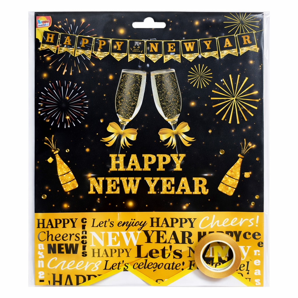 Happy New Year Party Decoration Banner Set of 2