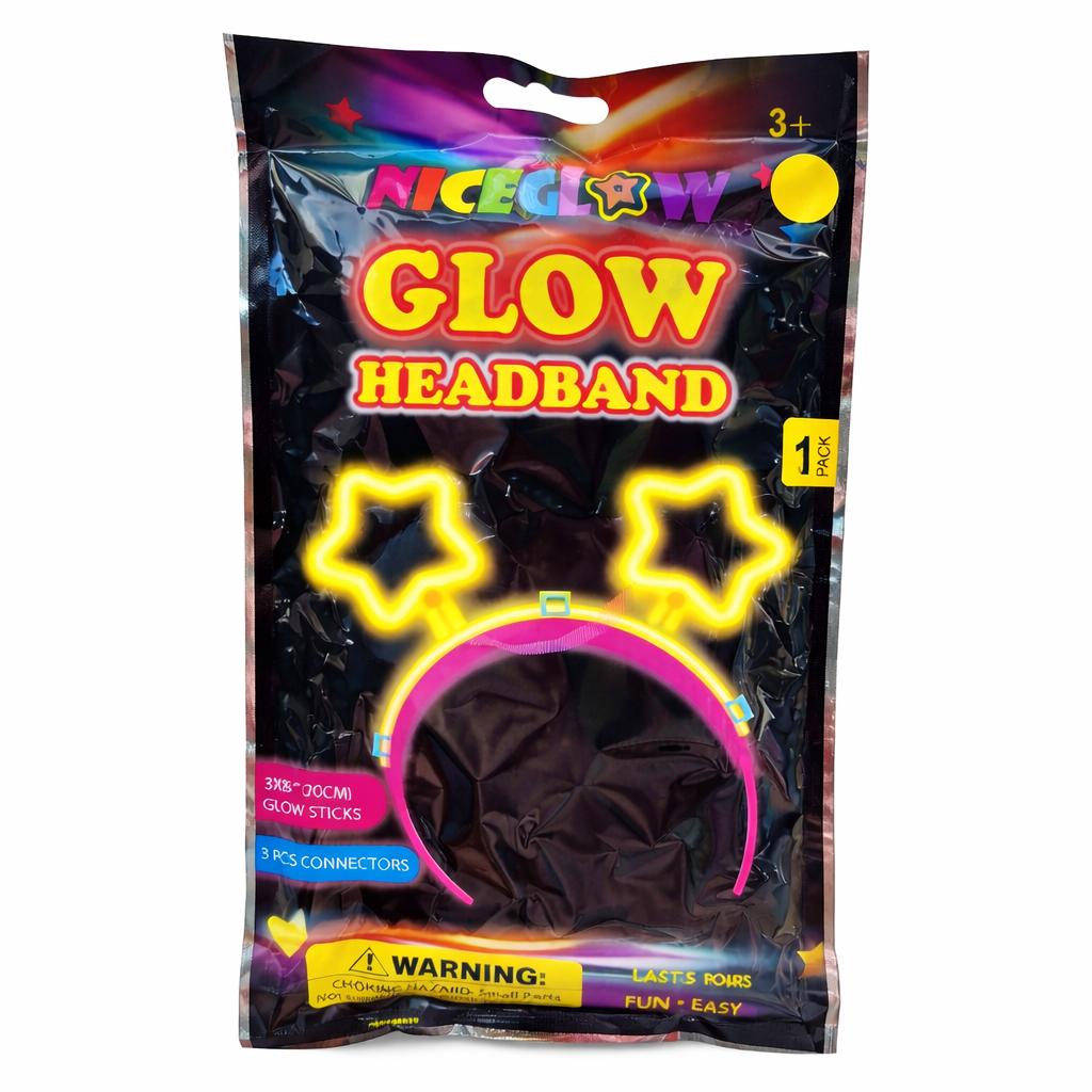 Glow Star Headband – Neon Glow Party Headband (Pack of 2)