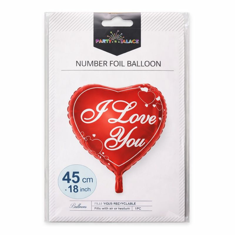 “I Love You” Red Heart Foil Balloon – 18 Inch Valentine’s Decoration