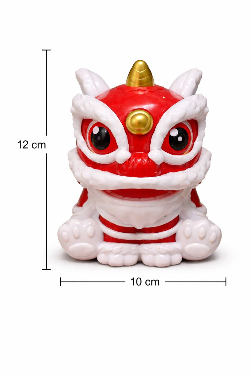 Chinese Lion Décor Figurine – Resin Table Ornament with Display Box (12 cm)