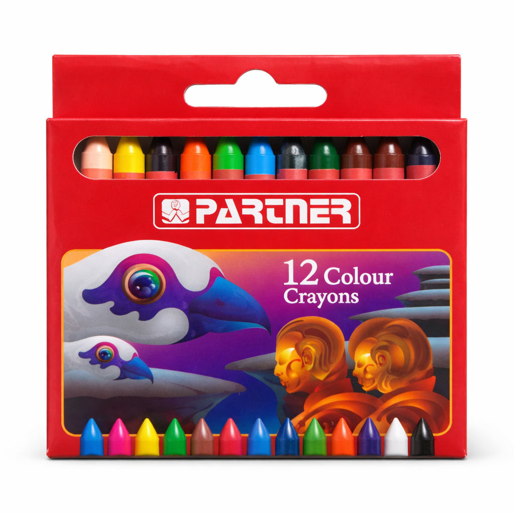 Partner 12 Color Crayons Pack for Kids Drawing and School