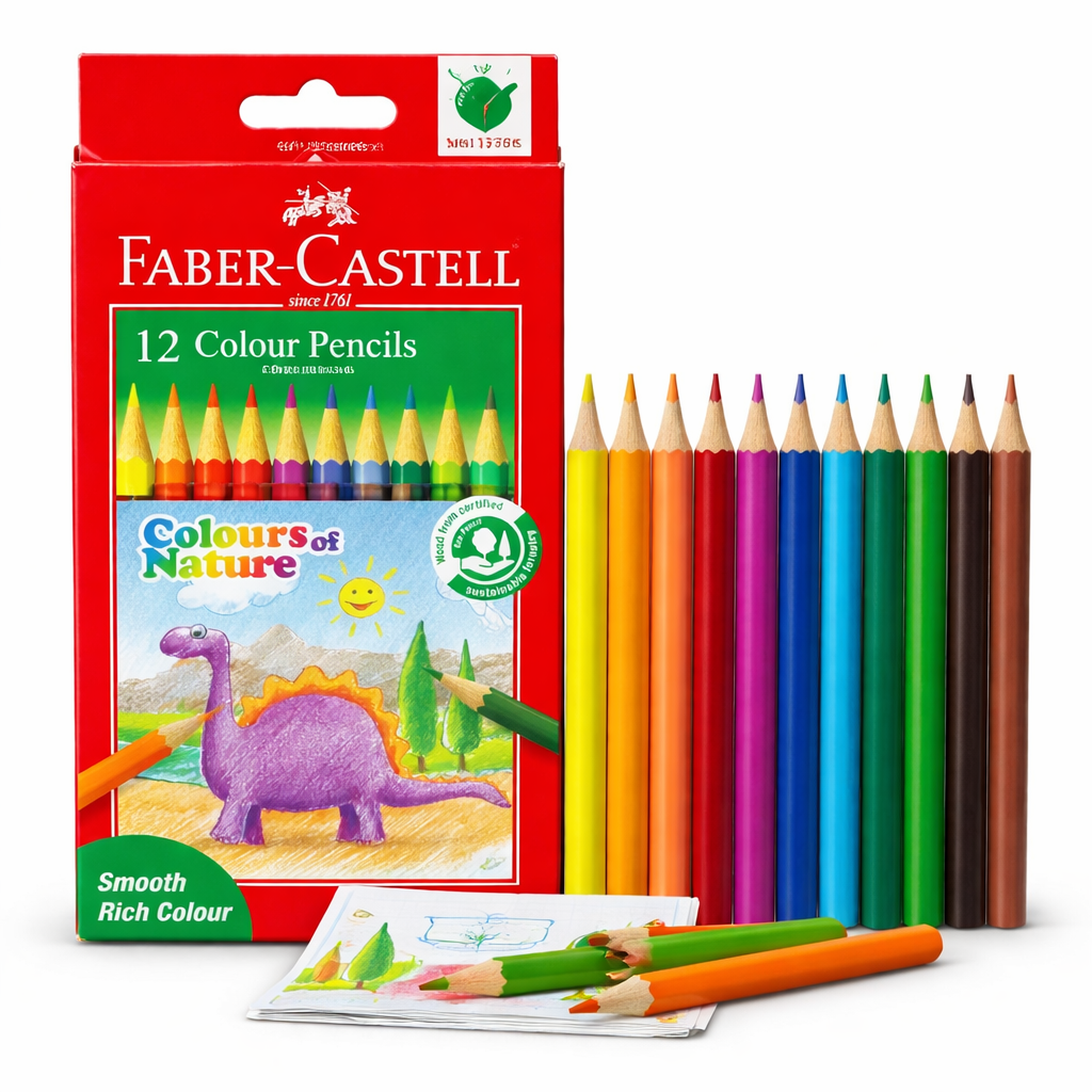 Faber-Castell 12 Colour Pencils Smooth Rich Colour Drawing Set
