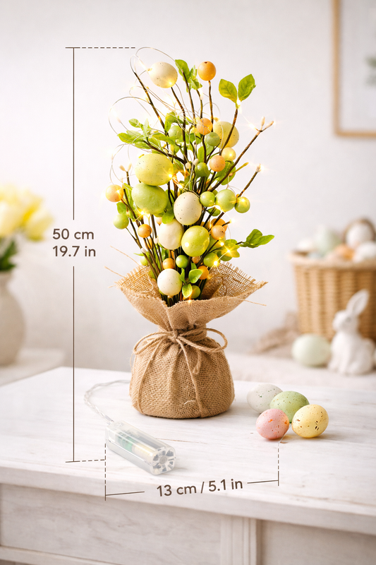 Light-Up Easter Egg Tree – 50cm Spring Table Centerpiece Decor