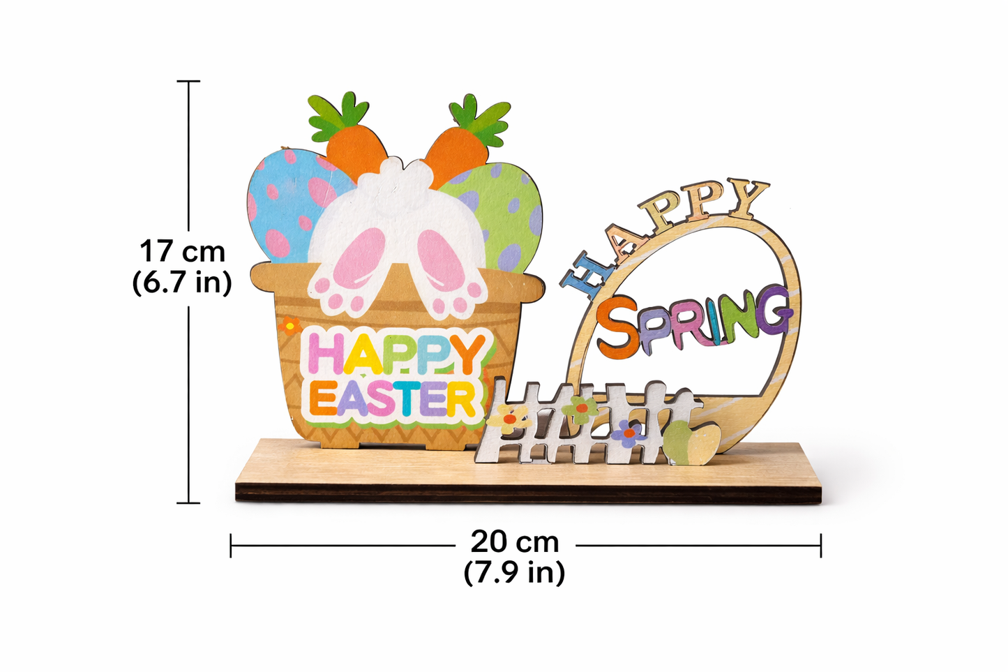 Easter Wooden Happy Easter & Spring Table Decor 20x17cm