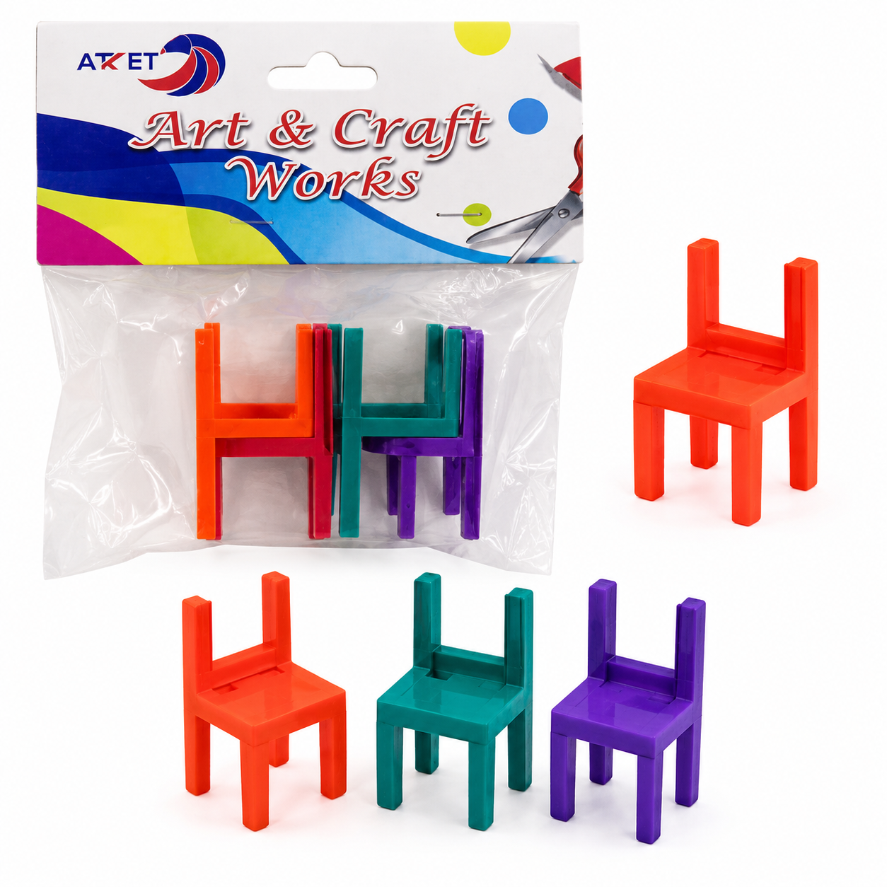 Mini Plastic Craft Chairs 4cm Pack for DIY Projects and Decorations