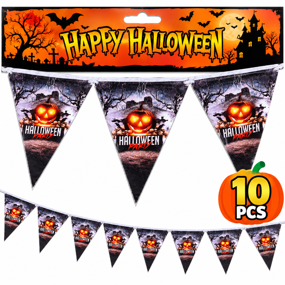 Halloween Party Pumpkin Bunting Banner