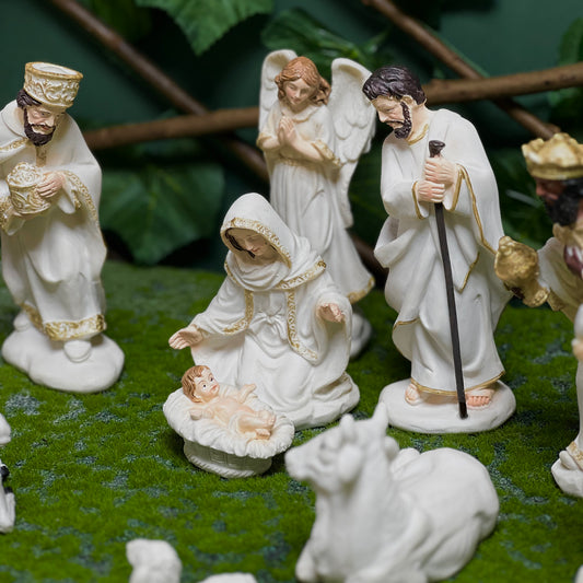 Classic 15 cm Painted Resin Nativity Figurine Set – Holy Family