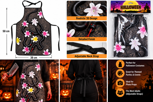 Halloween 3D Snake Costume Apron with Adjustable Straps, 50CM