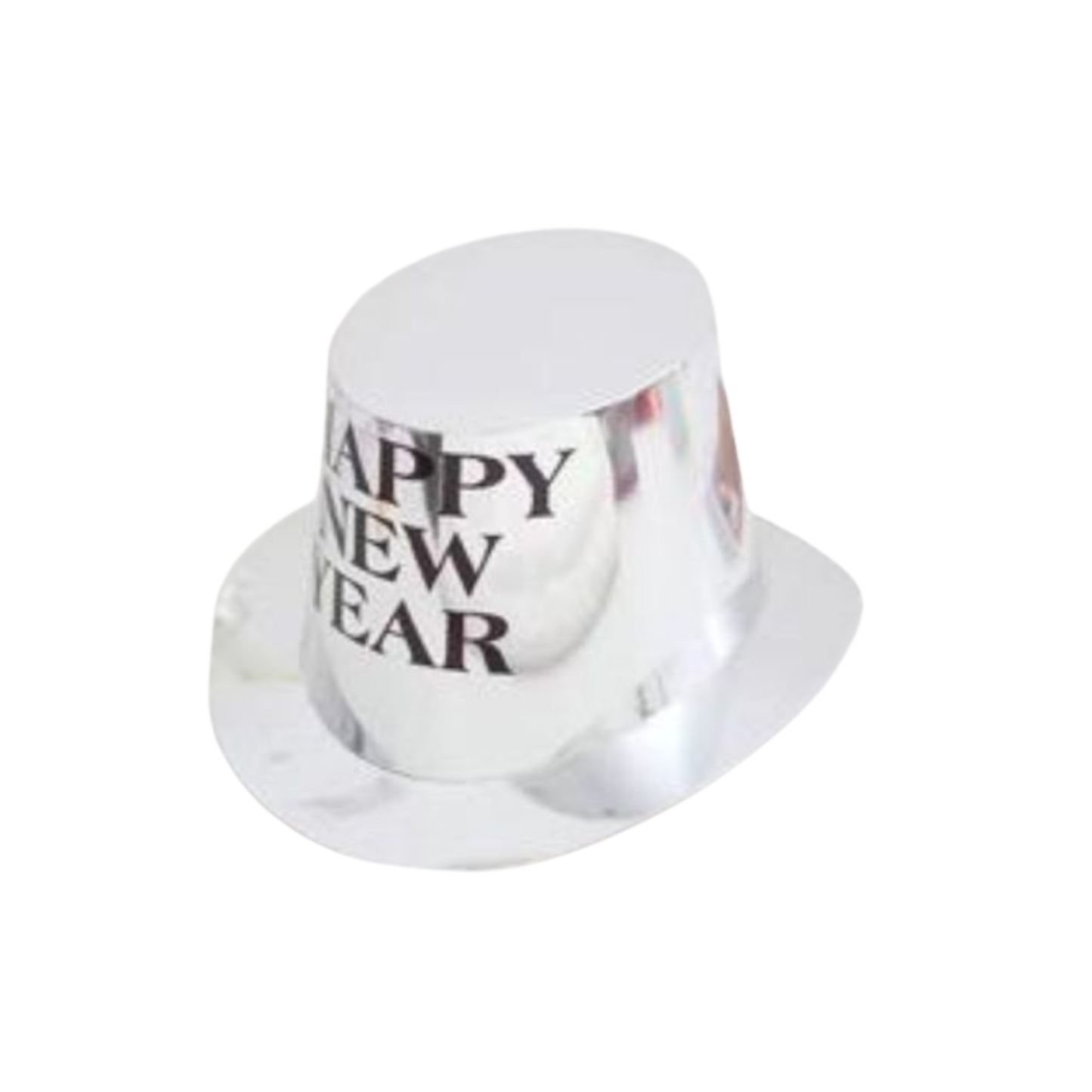 Silver Happy New Year Party Top Hat