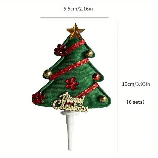 10-Piece Mini Christmas Tree Topper Picks with Decorations and Star