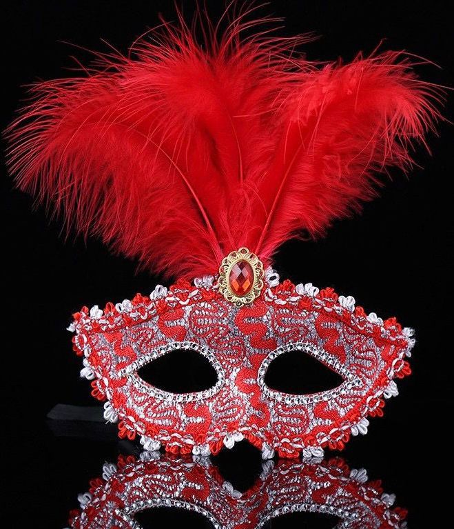 Red Glitter Masquerade Mask – Party & Costume