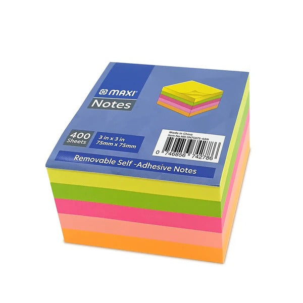 Maxi Notes Sticky Notes – Multicolor – 3 × 3 Inch – 400 Sheets