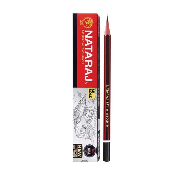 Nataraj 621 HB Writing Pencils Pack of 10 – Bold Graphite Pencils for School & Office