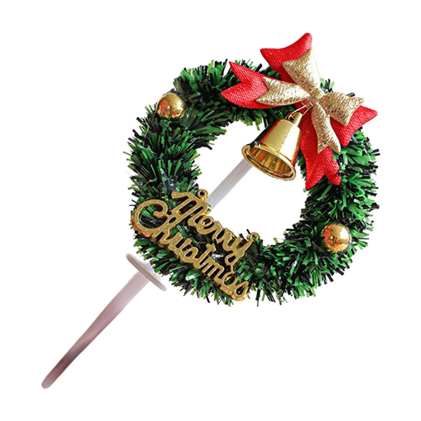 Merry Christmas Wreath Cake Topper Set -10 Pcs