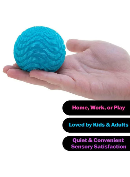 NeeDoh Fuzz Ball – Blue | Soft Fuzzy Sensory Squeeze Ball