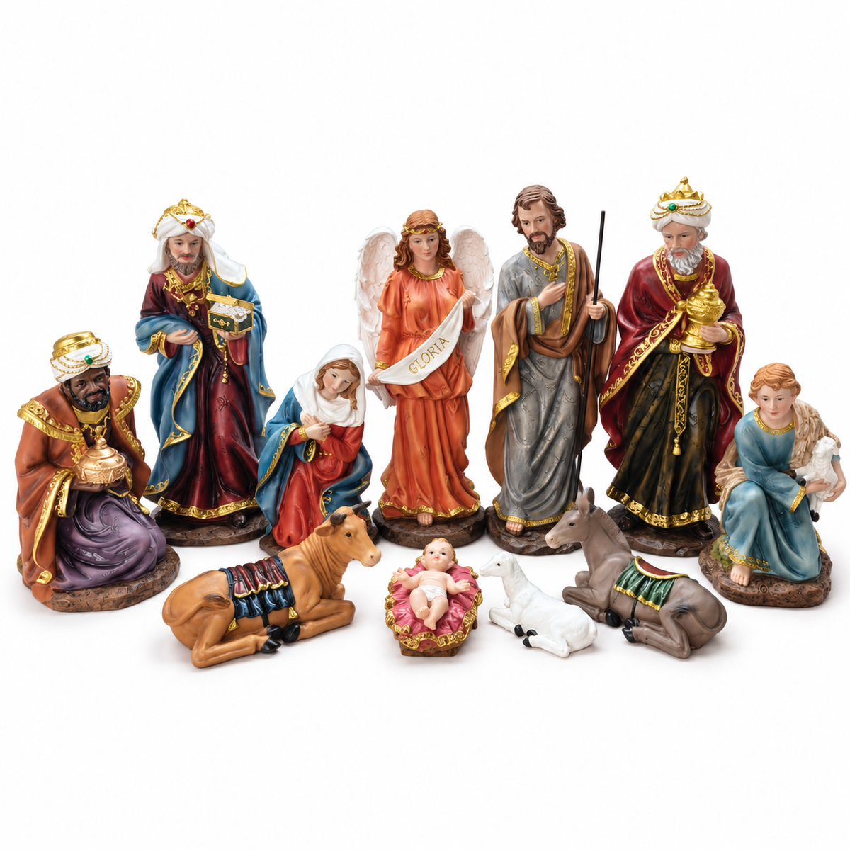 Traditional Christmas Nativity Figurine Set – 11 Pieces, 36 cm