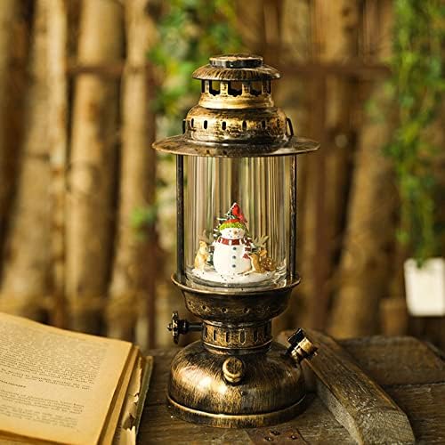 Christmas Lighted Snow Globe Lantern, Santa Claus Christmas Hanging Lantern Light