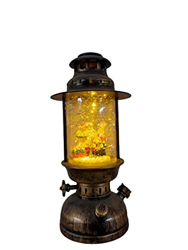 Christmas Lighted Snow Globe Lantern, Santa Claus Christmas Hanging Lantern Light