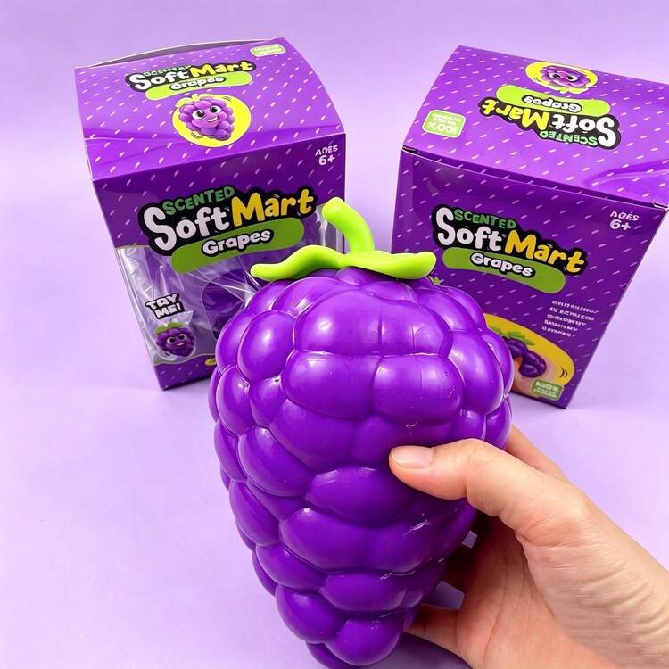 Grape Scented Soft Squishy Sensory Toy – Giant Grape Design, 15 cm
