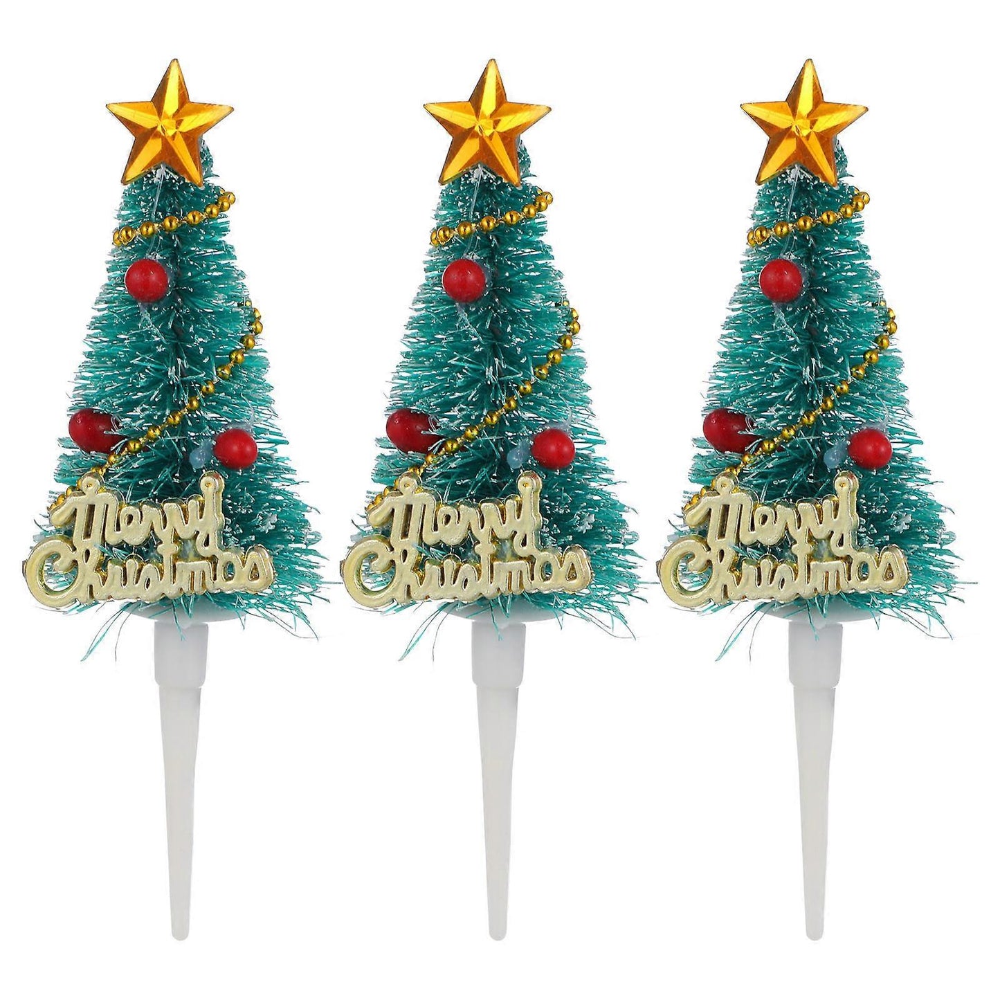 Christmas Tree Shape Cupcake Toppers for Holiday Cake Decoration 10 Pcs
