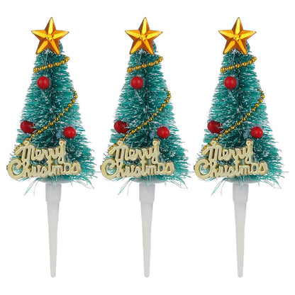 Christmas Tree Shape Cupcake Toppers for Holiday Cake Decoration 10 Pcs