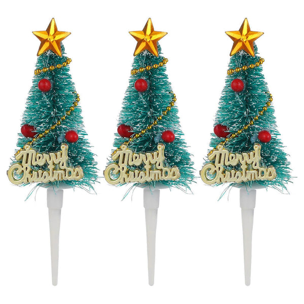 Christmas Tree Shape Cupcake Toppers for Holiday Cake Decoration 10 Pcs