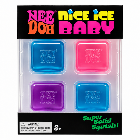 NeeDoh Nice Ice Baby | Mini Ice Cube Sensory Squeeze Toy 4-Pack