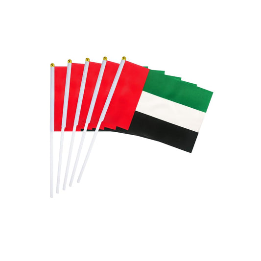 UAE Hand Flags A5 – Pack of 12 with Sticks | National Day & Events
