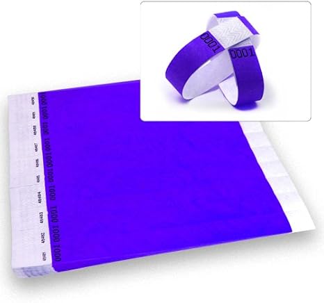 Purple Paper Event Wristbands (Tyvek) – 100 pcs