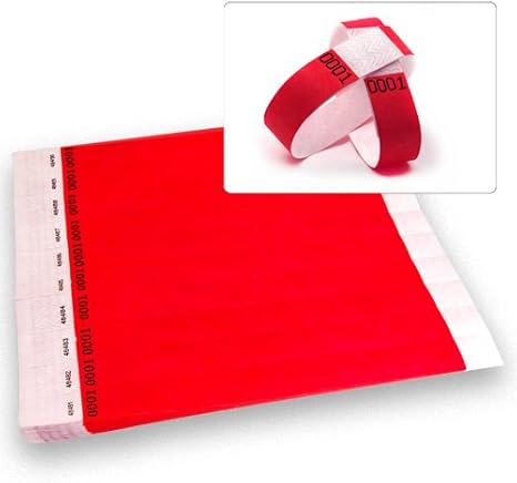 Red Paper Event Wristbands (Tyvek) – 100 pcs