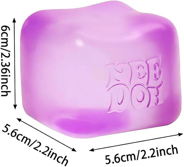 NeeDoh Nice Cube Purple Super Solid Squish Stress Relief Fidget Toy