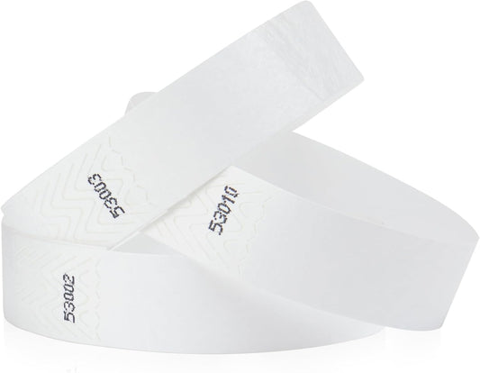 White Paper Event Wristbands (Tyvek) – 100 pcs