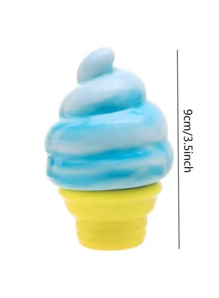 NeeDoh Nice Cream Cone Blue Squishy Stress Toy – Soft Sensory Fidget Toy