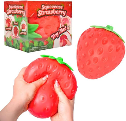 Giant Strawberry Squeeze & Stretch Sensory Fidget Toy – 15 cm