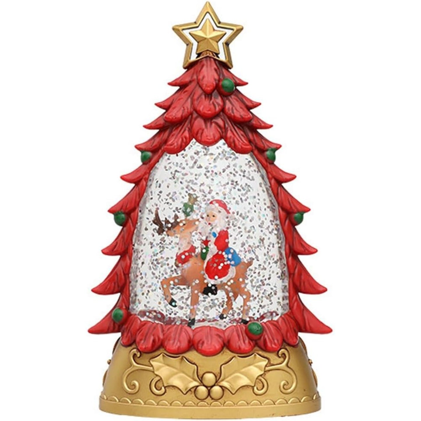 Christmas Snow Globe Lantern with LED lights and sparkling water crystals